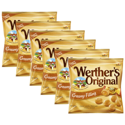 6x Werthers Original Creamy Fillng Candy Bag 125g