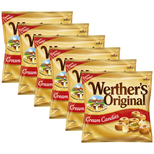 6x Werthers Original Cream Candies Bag 140g