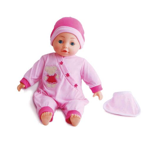 Bambolina 40cm Speaking Doll with Bib 50 words Childrens Pretend Play Toy