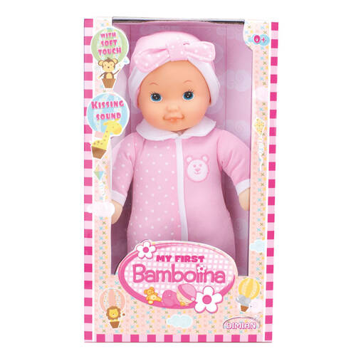 Bambolina 34cm My First Doll with Kissing Sound Childrens Pretend Play Toy