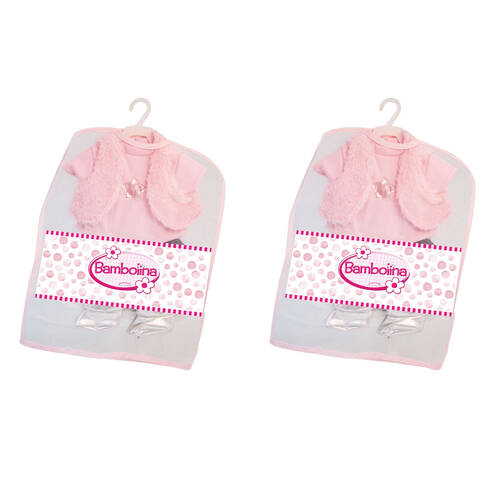 2PK Bambolina Dress for Doll 33-36cm Childrens Toy Fashion Outfit Set Assorted