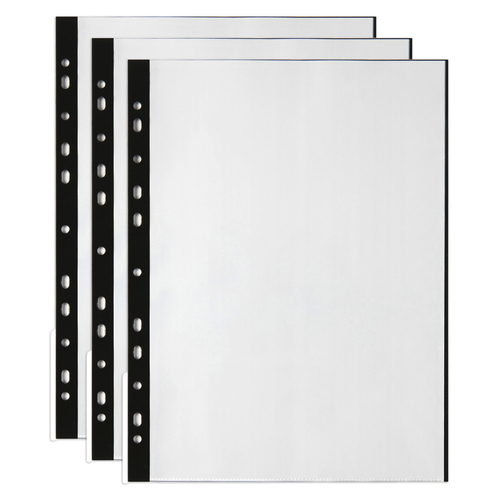 3PK Marbig Bindermate 20-Pockets A4 Display Book - Clear/Black