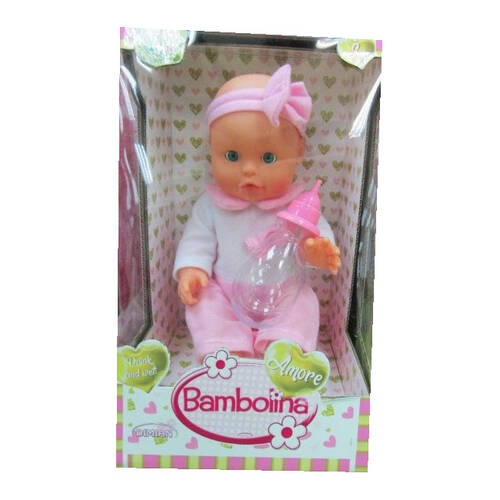 Bambolina 33cm Amore Doll Drinking w/ Potty & Bottle Kids Pretend Play Toy 3y+