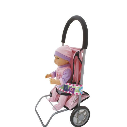 Bambolina Shopping Trolley with Doll Childrens Toy Foldable Stroller
