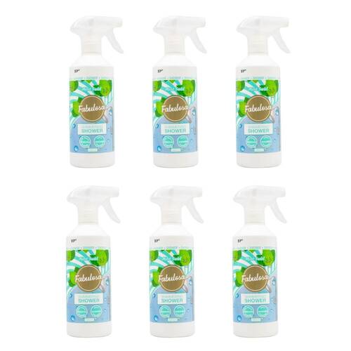 6PK Fabulosa 500ml Shower Spray Shimmering Shower Mint Swirl