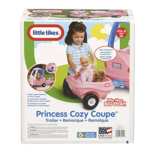 Little Tikes Princess Cozy Coupe Trailer Kids Ride-On Toy Pink 2y+