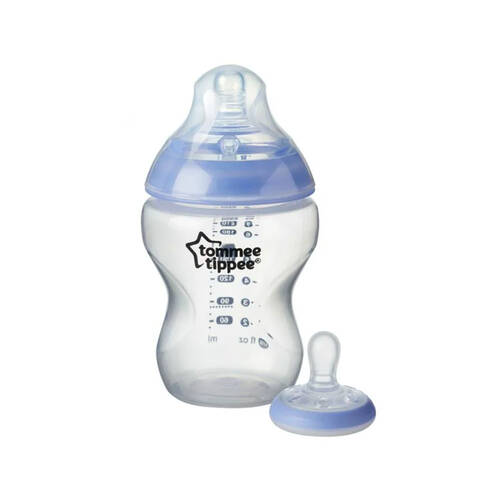 Tommee Tippee 260ml  Glow In The Dark Night Time Baby Bottle - Blue