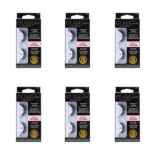 6PK Manicare Glam Pro Lightweight Magnetic Lashes Intense Khloe - Black