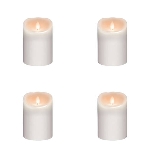 4PK Florabelle Home Decor Wax Candle White Battery Operated