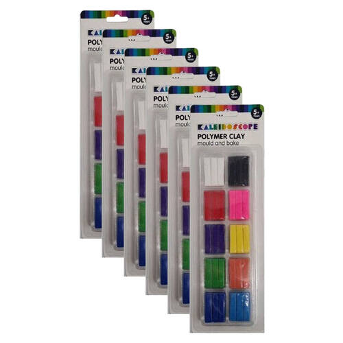 6x 10pc Kaleidoscope Polymer Clay Pack Kids/Children Mould & Bake Art 5y+