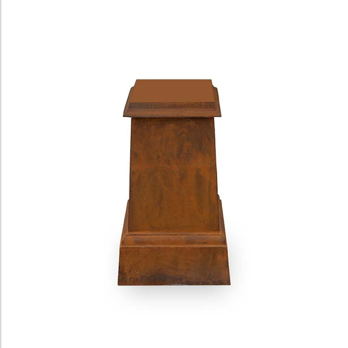 Victorian Cast Iron 47cm Rust Base Urn Garden Decor - Brown