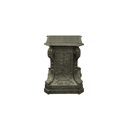 Antique Napoli 45cm Cast Iron Base Urn Garden Decor - Grey