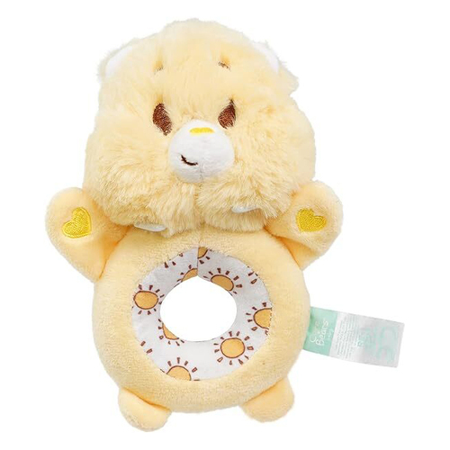 Resoftable Care Bears Plush Baby/Toddler Ring Rattle - Funshine Bear 0y+