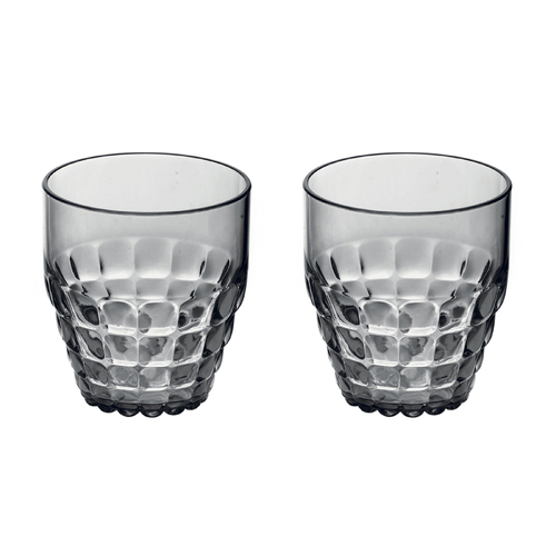 2PK Guzzini Tiffany 350ml 9.5cmx8.5cm Plastic Low Tumbler Dinnerware - Grey