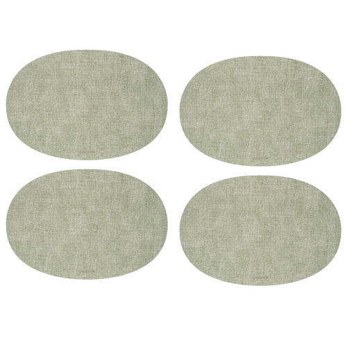 4PK Guzzini Tiffany 48cm Oval Fabric Reversible Placemat - Mint Green