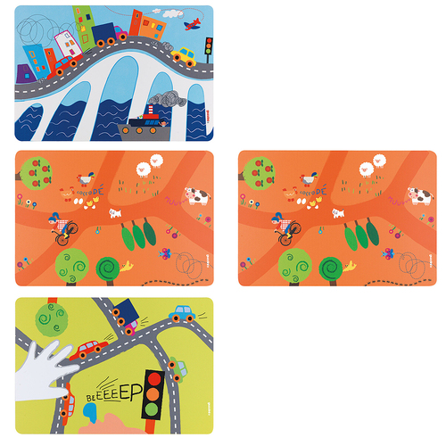 4PK Guzzini Bimbi On the Road 43.5cm Kids Placemats - Assorted