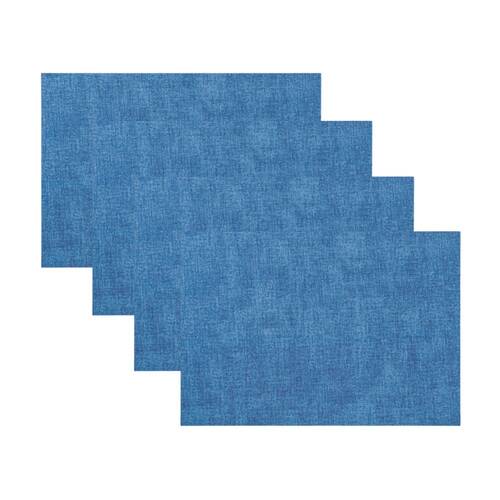 4PK Guzzini Fabric Reversible Rectangular Placemat 43x30cm Table Mat Turquoise
