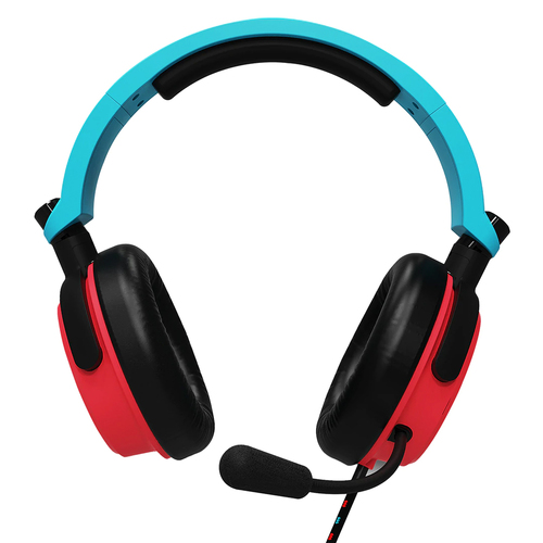 4Gamers C6-100 Universal Wired Gaming Headset - Black/Neon Blue/Red