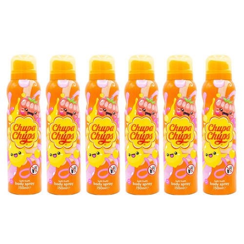 6PK Chupa Chups Body Spray Mist 150ml Tutti Frutti Sweet Fruity Fragrance
