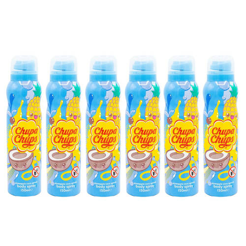 6PK Chupa Chups Body Spray Mist 150ml Pineapple Coco Splash Sweet Fragrance