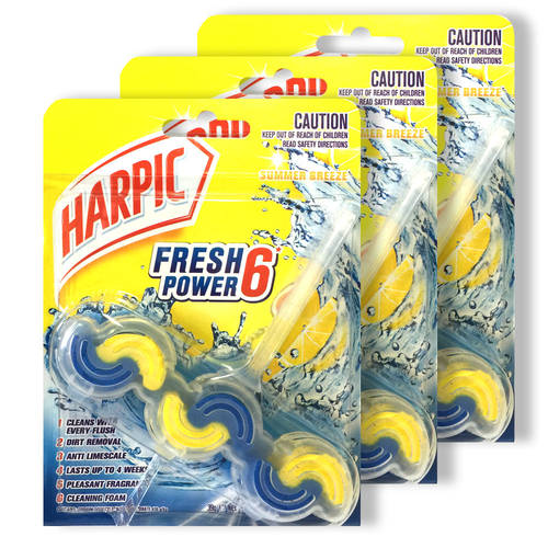 3PK Harpic Fresh 6 Power Toilet Bowl Flush Cleaner  - Summer Breeze