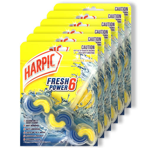 6PK Harpic Fresh 6 Power Toilet Bowl Flush Cleaner  - Summer Breeze
