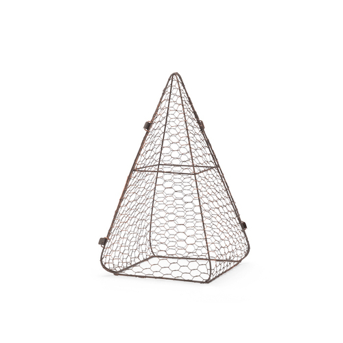 Triangular Metal Cloche Plant Protector Large - Brushed Brown