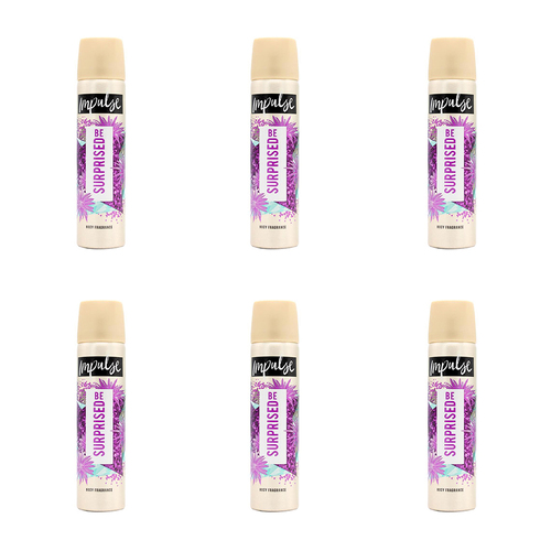 6PK Impulse 50G Ladies Scent Body Spray Perfume Fragrance Be Surprised