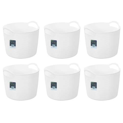 6PK Boxsweden Decor 5L/22.7cm Flexible Round Tub Storage Basket - Assorted