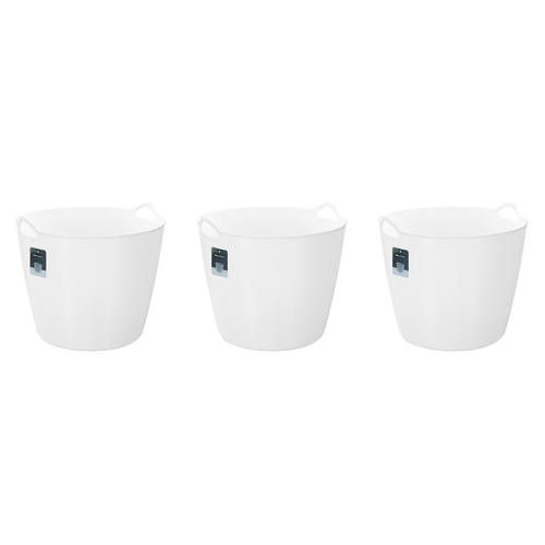 3PK Boxsweden Decor 28L/39.5cm Flexible Round Tub Storage Basket - Assorted