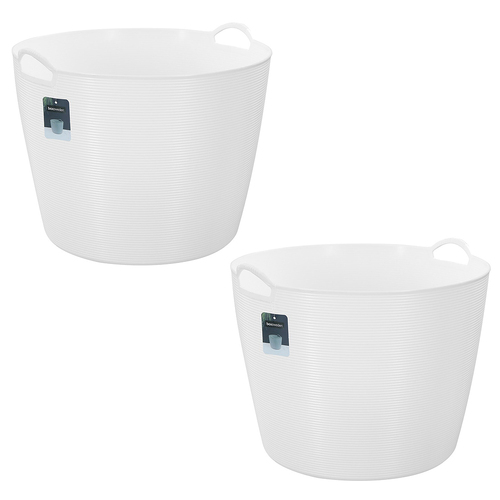 2PK Boxsweden Decor 42L/45cm Flexi Round Tub Storage Basket - Assorted