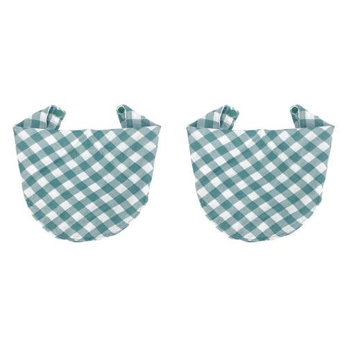2PK Annabel Trends Muslin Neck Bib Gingham 30x30cm Olive