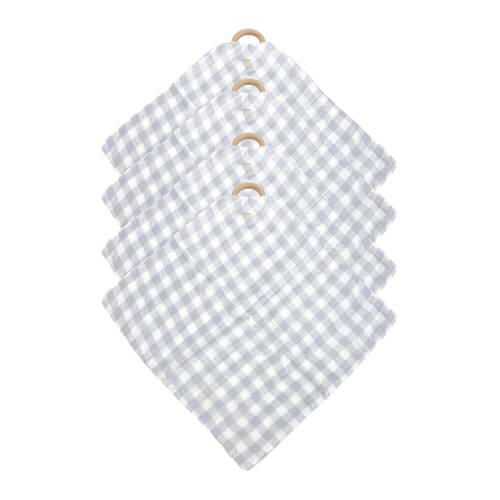 4PK Annabel Trends Muslin Security Blanket 32x32cm - Blue