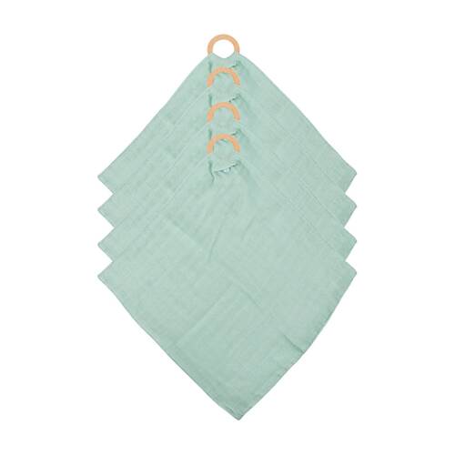 4PK Annabel Trends Muslin Security Blanket 32x32cm - Mint
