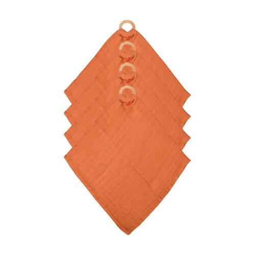 4PK Annabel Trends Muslin Security Blanket 32x32cm - Rust