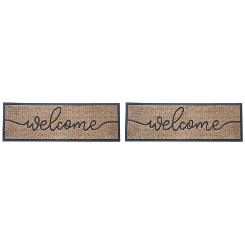 2PK Solemate Rubber-Coir 40x120cm Yarn Welcome Outdoor Doormat 