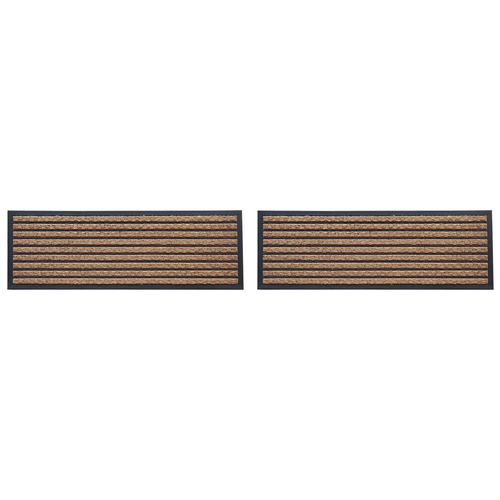 2PK Solemate Rubber-Coir Yarn Stripe 40x120cm Outdoor Doormat 