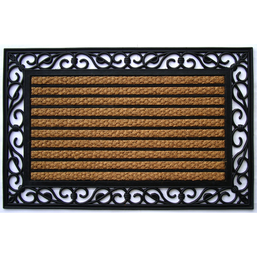 Solemate Rubber-Coir Yarn Stripe 45x75cm Outdoor Doormat 