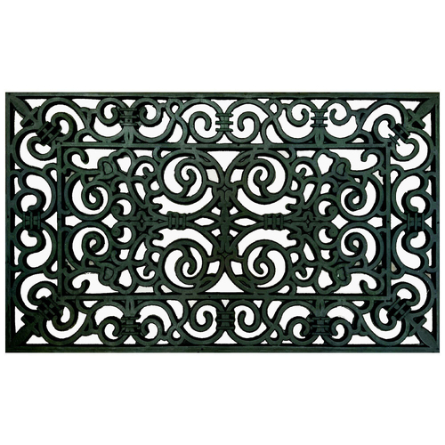Solemate Rubber Filigree 45x70cm Outdoor Doormat Non-Slip - Black