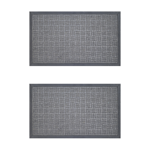 2PK Solemate Marine Carpet Charcoal 45x75cm Functional Outdoor Front Doormat