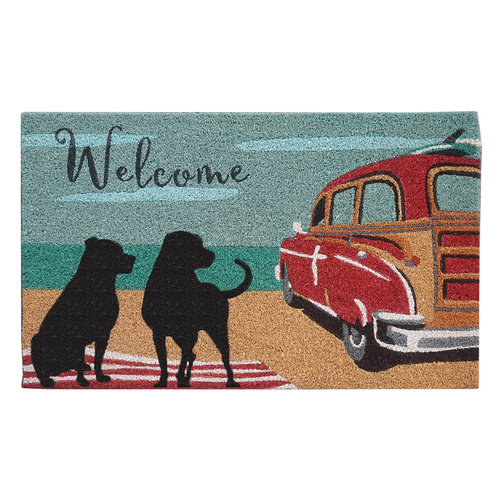 Solemate Latex Dog Old Car 45x75cm Outdoor Doormat