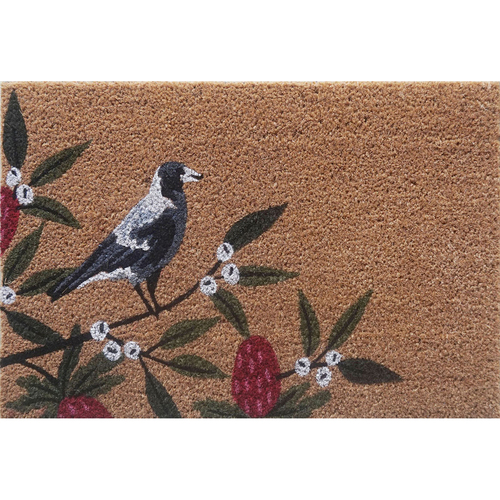 Solemate PVC-Coir Magpie Bush 45x75cm Outdoor Doormat 
