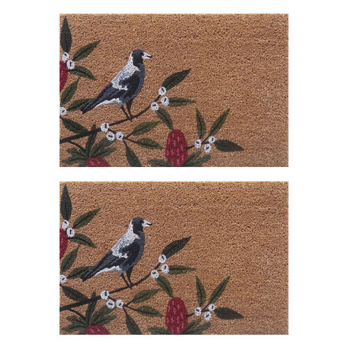 2PK Solemate Latex-Coir Magpie Bush 45x75cm Outdoor Doormat 