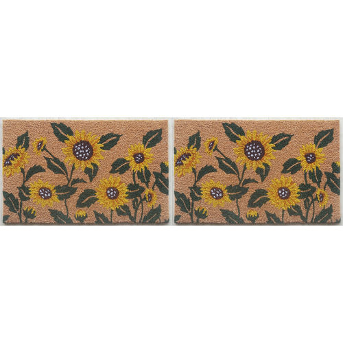 2PK Solemate PVC-Coir Sunflower 45x75cm Outdoor Doormat 