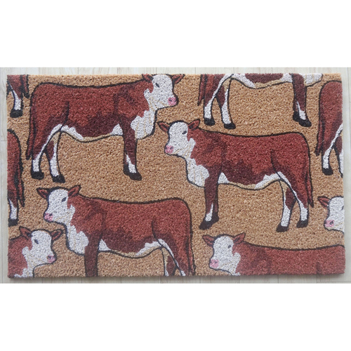 Solemate PVC-Coir Cow 45x75cm Outdoor Doormat Non-Slip