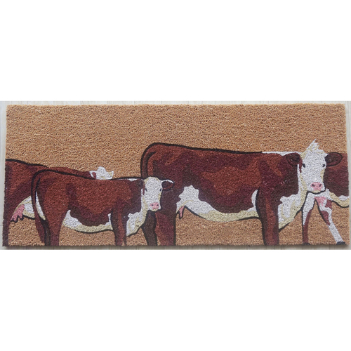 Solemate PVC-Coir Cow 45x110cm Outdoor Doormat 