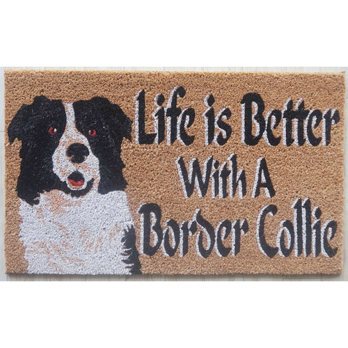 Solemate PVC-Coir Border Colie 45x75cm Outdoor Doormat 