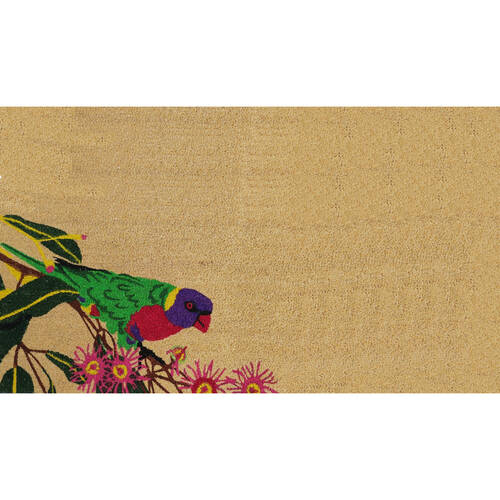 Solemate PVC Backed Coconut Coir Lorikeet Bird Doormat 45x75cm