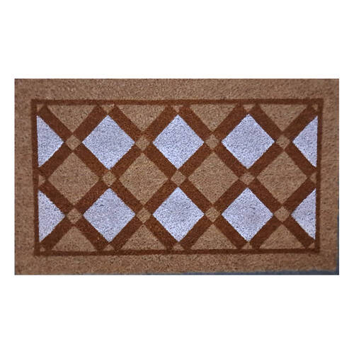 Solemate PVC Backed Coconut Coir Tile Doormat 45x75cm