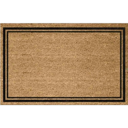 Solemate PVC Backed Coconut Coir Thin Double Borders Doormat 45x75cm